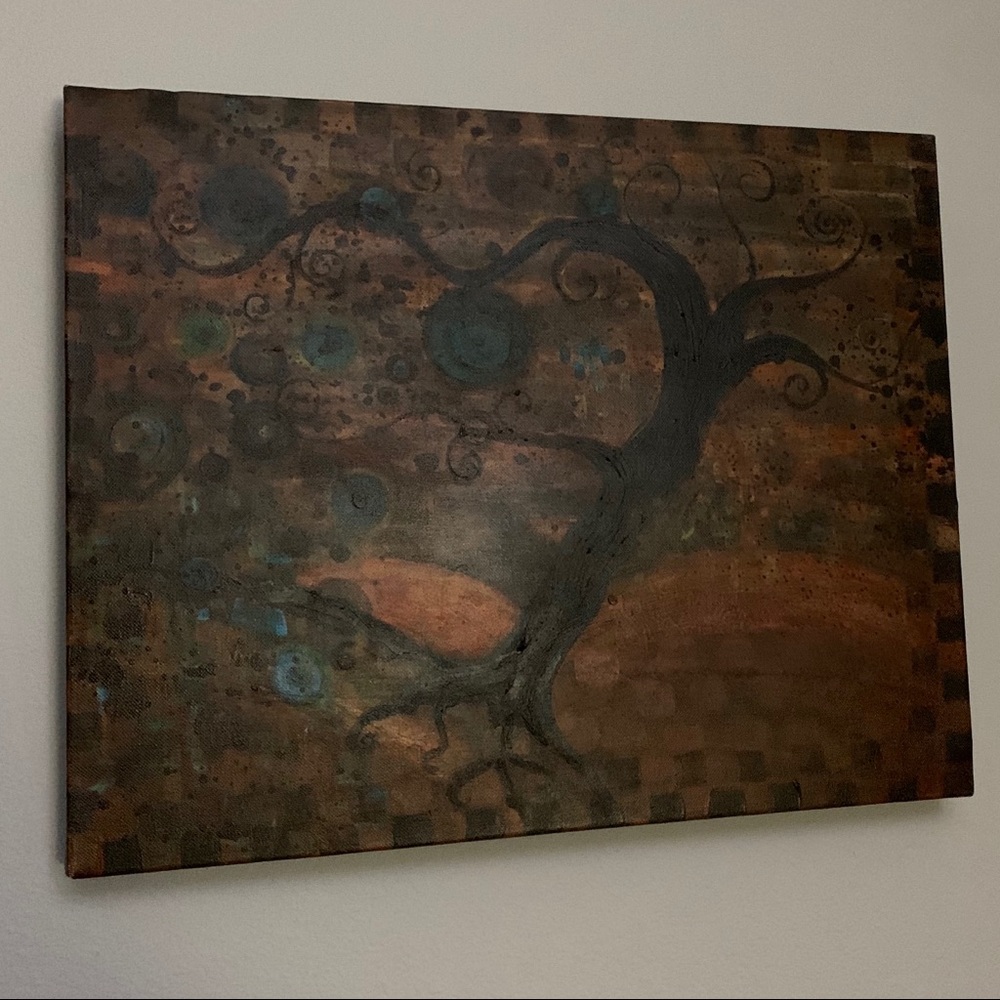 Amazing Tree Painting Signed On Back